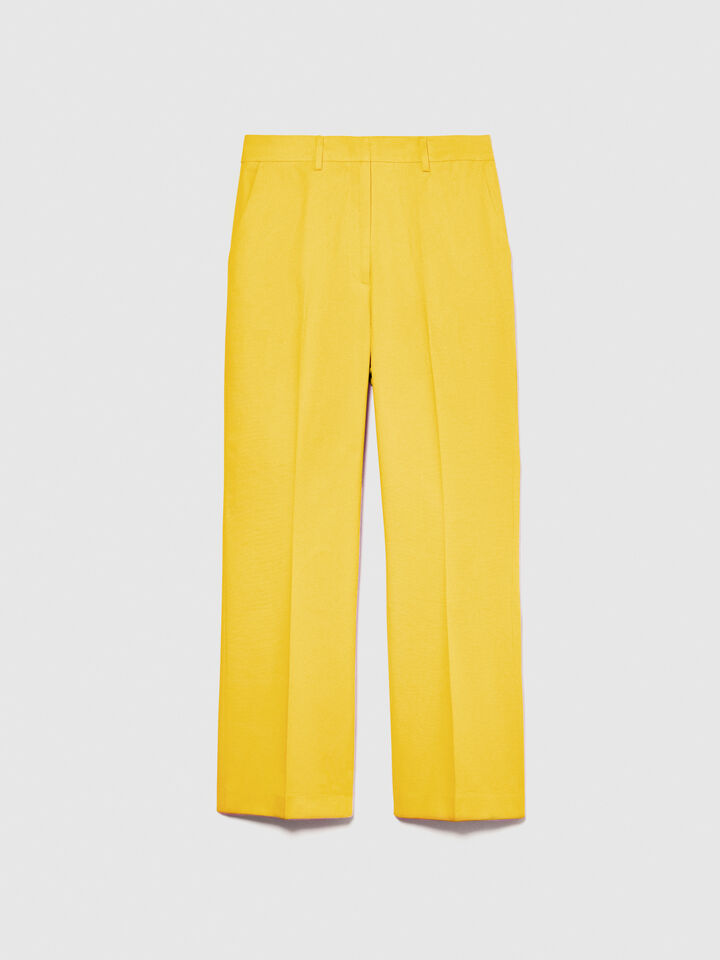 High-waisted trousers - women's high-waisted trousers - Yellow | Sisley image number 6